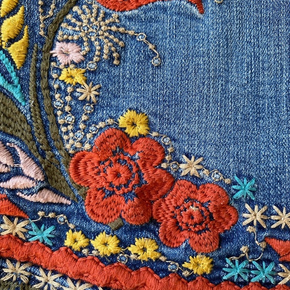 Sneak Peak Denim Embroidered Skirt - Picture 7 of 14
